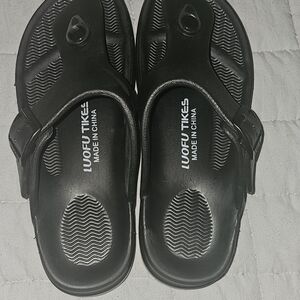 Black Women's Comfort Toe-Post Sandals Sz 7.5
